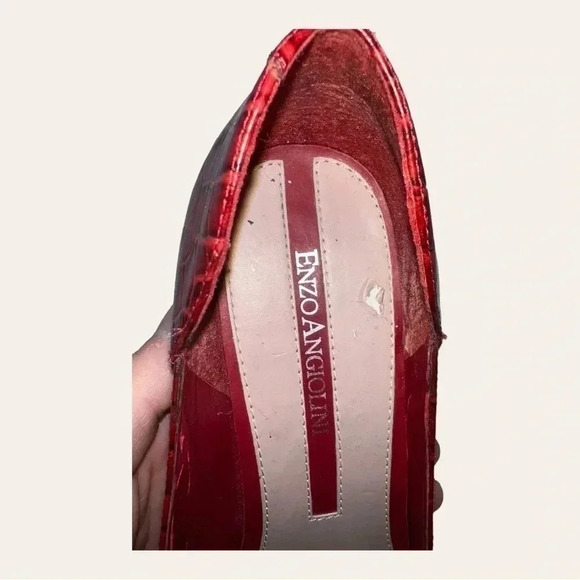 Women’s ENZO ANGIOLINI HEELS CONE HEELS ALLIGATOR SKIN RED IN COLOR SIZE 6.5M - Picture 12 of 16